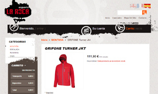 Diseño Web IDG GRUP WEB para Tienda de Material técnico de montaña: ESPORTS LA ROCA (Mont-roig. Tarragona)